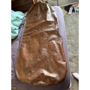 Vintage Golf Bag Cover Brown Vinyl  Tap Crest Zipper  Cutter Material?